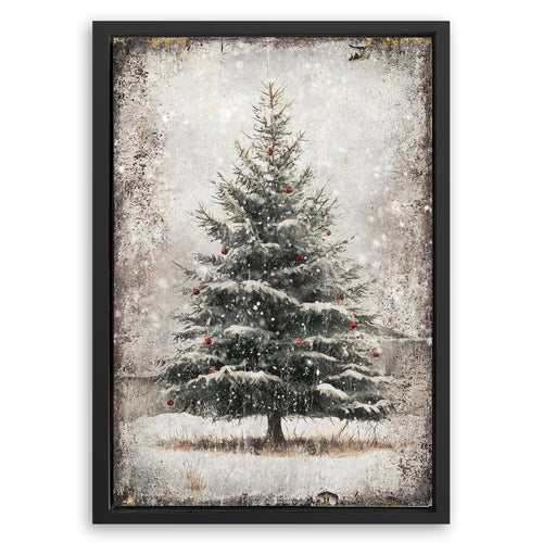 Save 33% When You Add A Frame To Your 18x12 Vintage Pine Tree Christmas Wall Art III Canvas Now