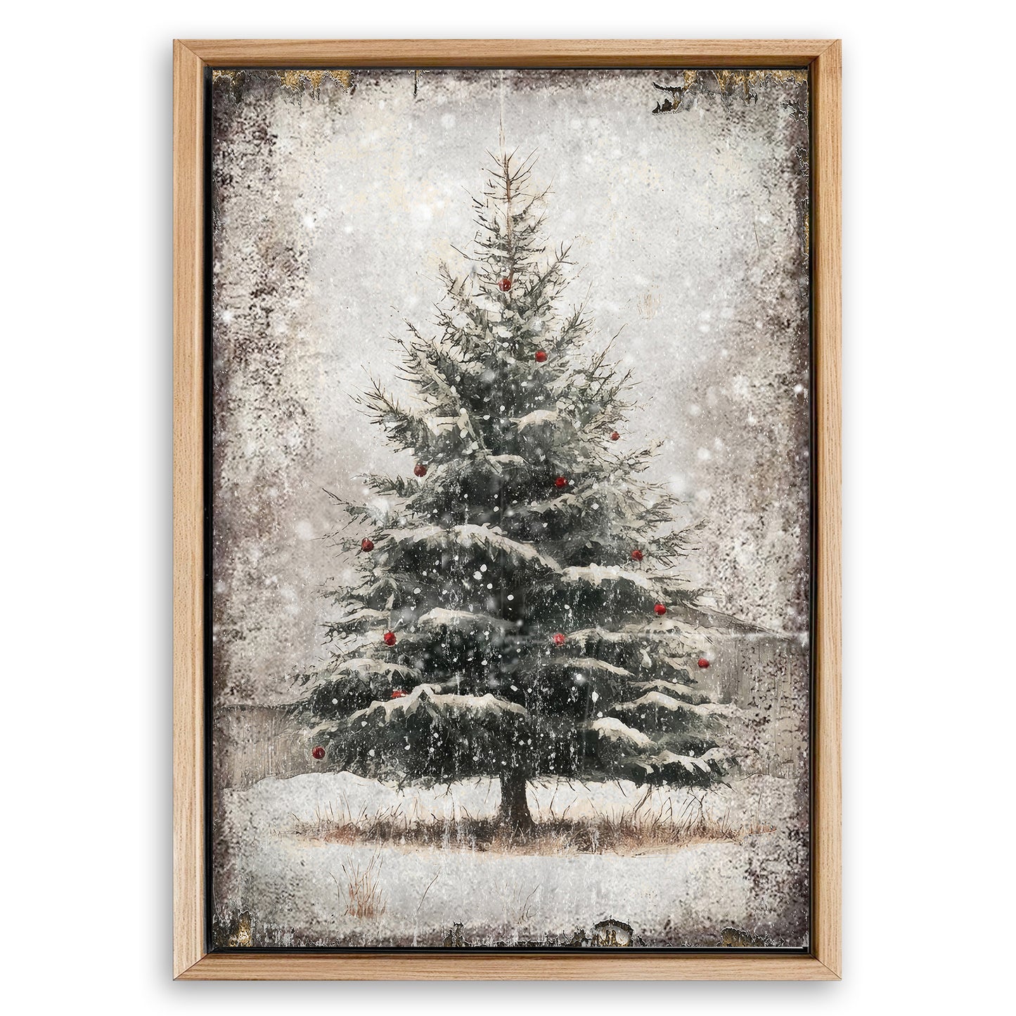 Save 33% When You Add A Frame To Your 18x12 Vintage Pine Tree Christmas Wall Art III Canvas Now