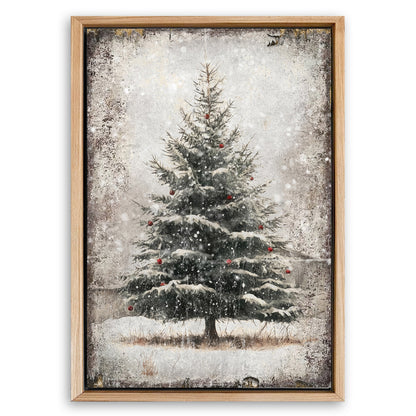 Save 33% When You Add A Frame To Your 18x12 Vintage Pine Tree Christmas Wall Art III Canvas Now