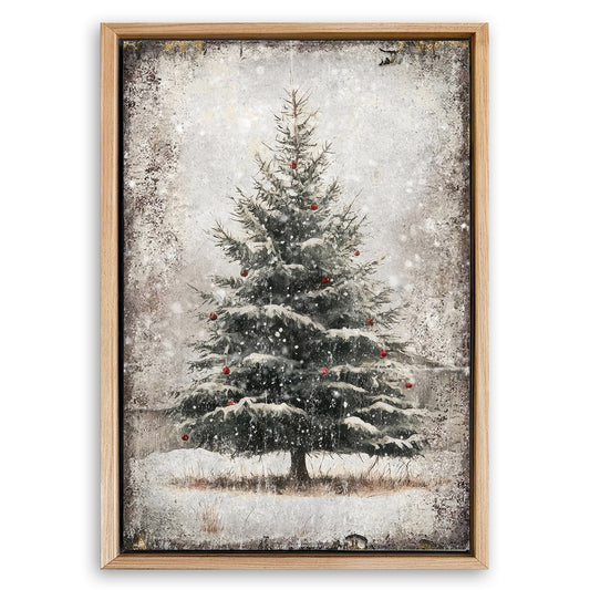 Save 33% When You Add A Frame To Your 36x24 Vintage Pine Tree Christmas Wall Art III Canvas Now