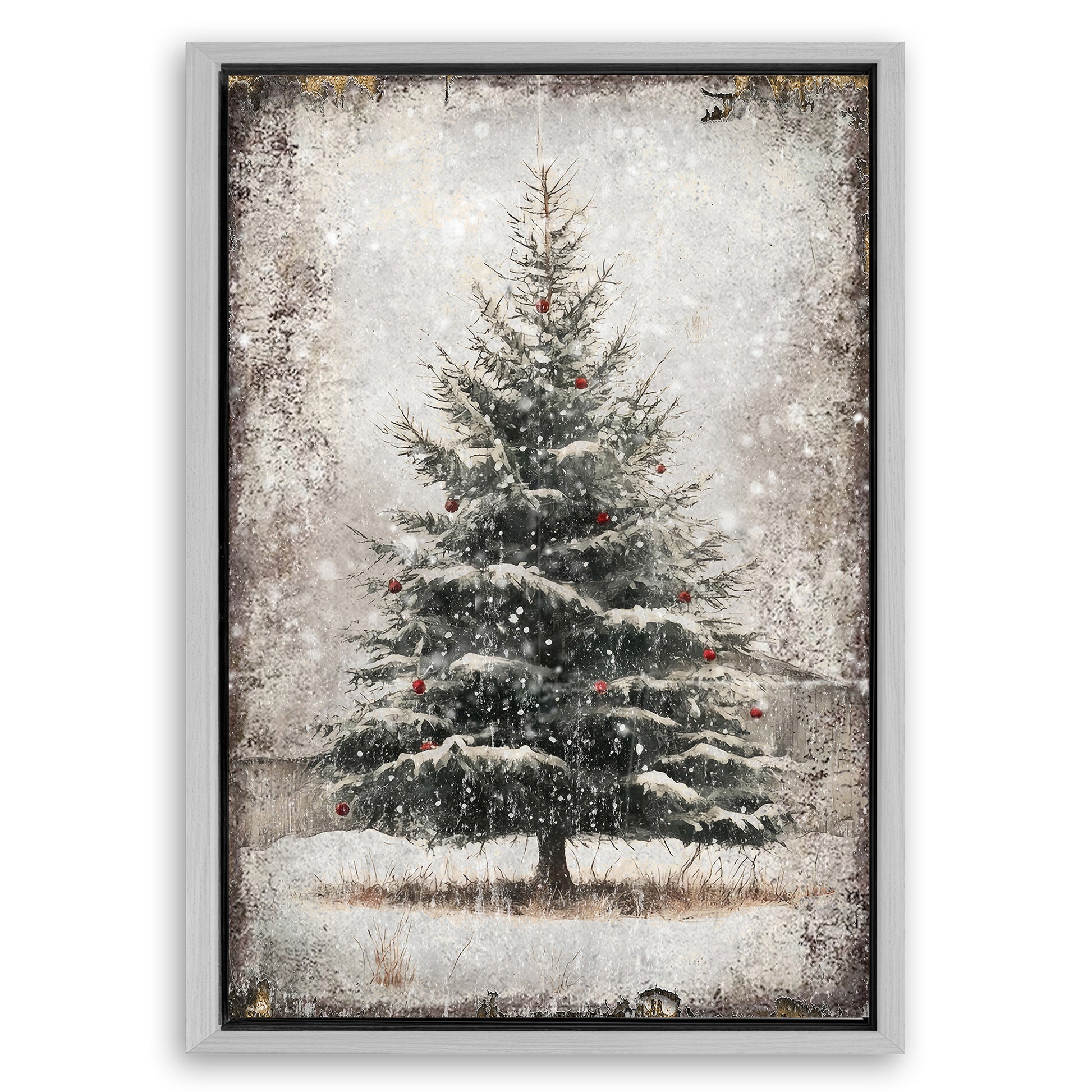 Save 33% When You Add A Frame To Your 18x12 Vintage Pine Tree Christmas Wall Art III Canvas Now