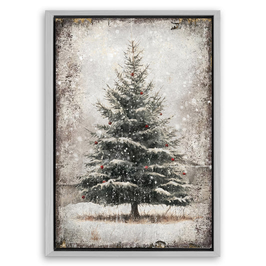 Save 33% When You Add A Frame To Your 36x24 Vintage Pine Tree Christmas Wall Art III Canvas Now