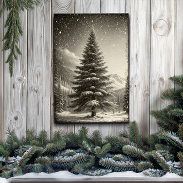 Vintage Pine Tree Christmas Wall Art II