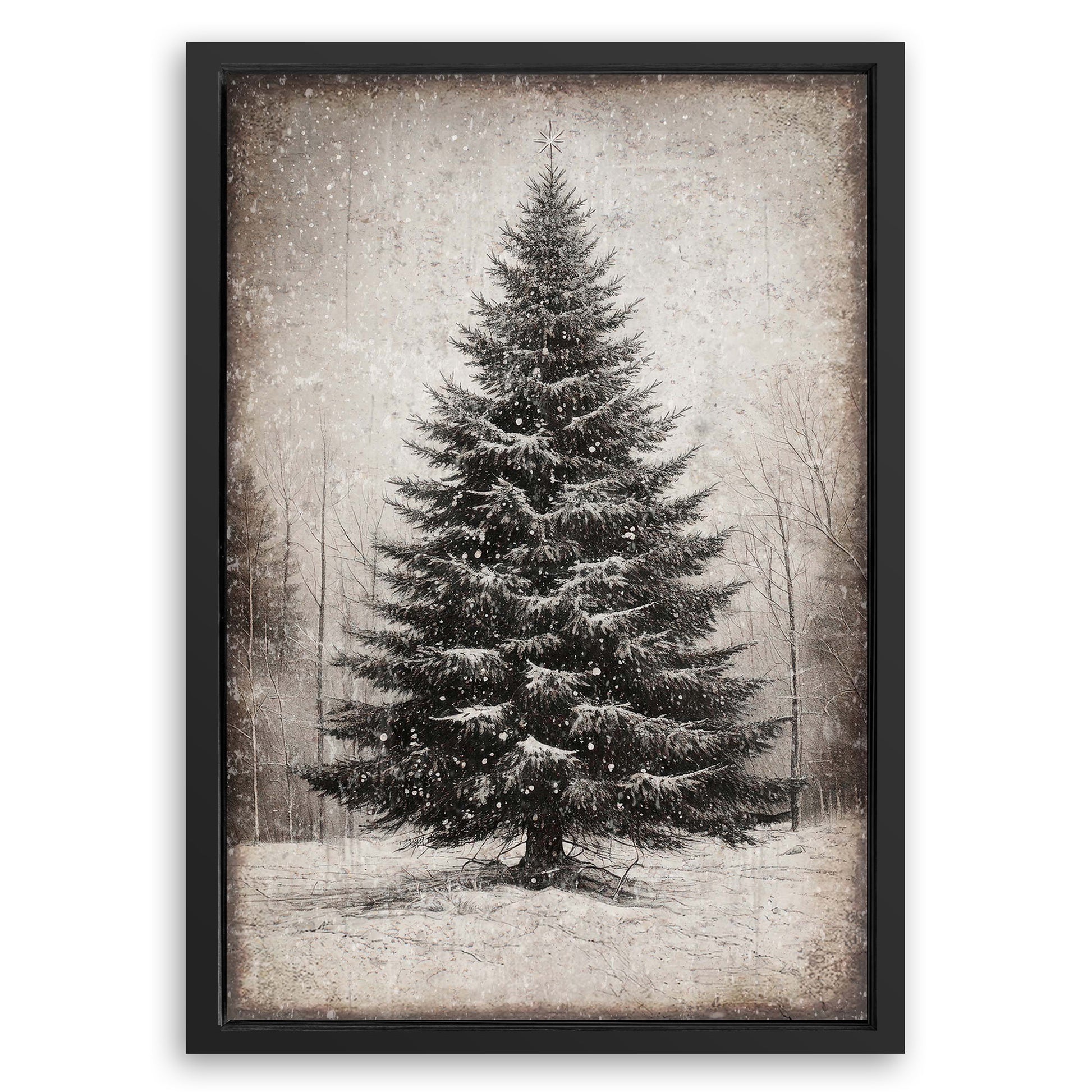 Save 33% When You Add A Frame To Your 18x12 Vintage Christmas Tree Wall Art III Canvas Now