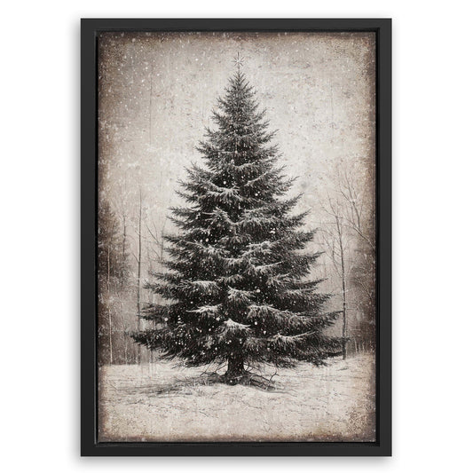 Save 33% When You Add A Frame To Your 36x24 Vintage Christmas Tree Wall Art III Canvas Now