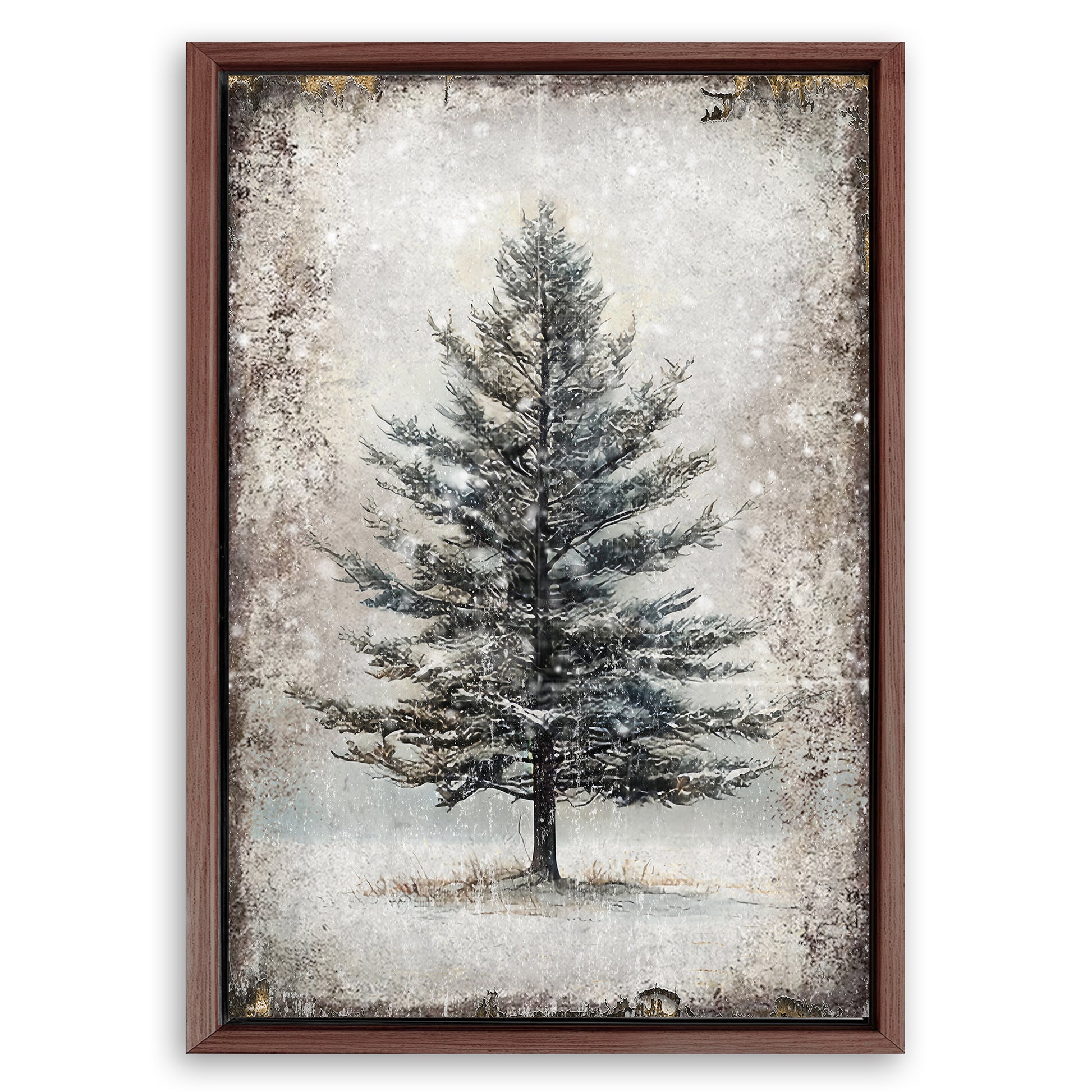 Save 33% When You Add A Frame To Your 18x12 Vintage Christmas Tree Wall Art II Canvas Now