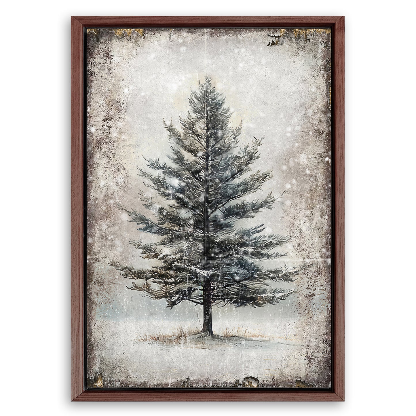 Save 33% When You Add A Frame To Your 36x24 Vintage Christmas Tree Wall Art II Canvas Now