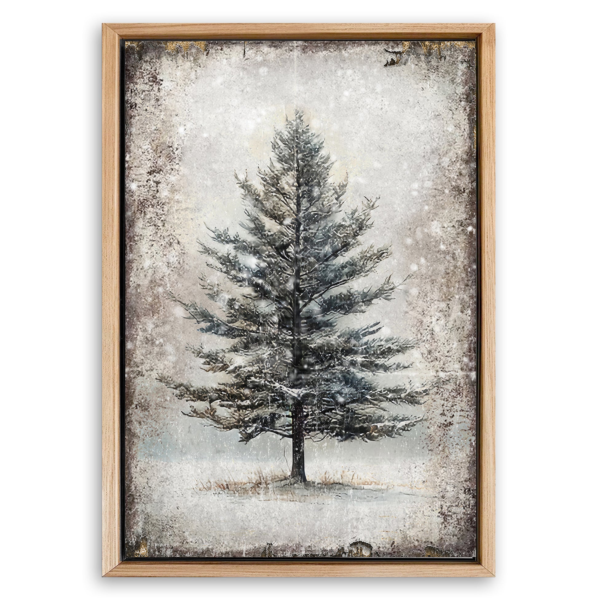 Save 33% When You Add A Frame To Your 18x12 Vintage Christmas Tree Wall Art II Canvas Now