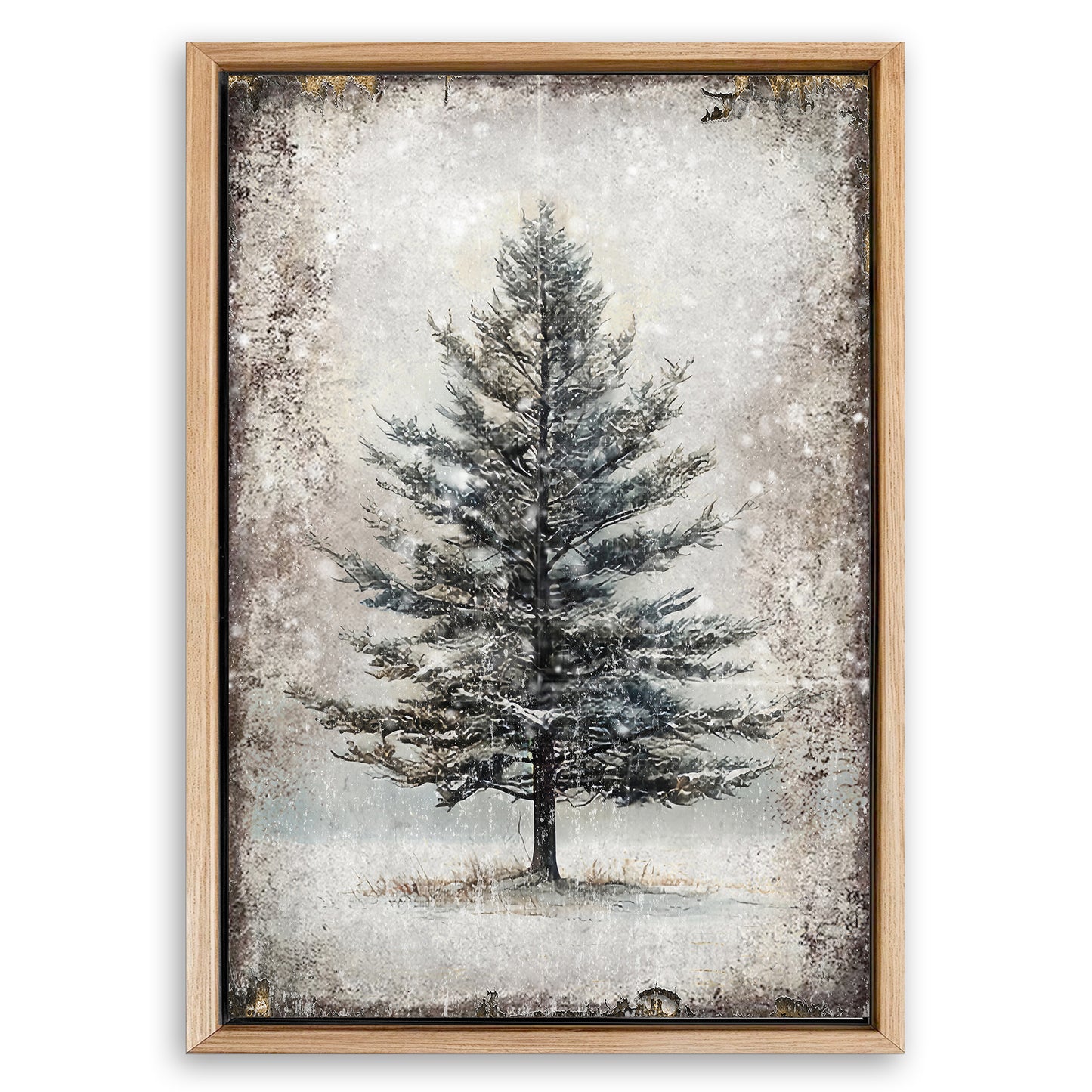 Save 33% When You Add A Frame To Your 36x24 Vintage Christmas Tree Wall Art II Canvas Now
