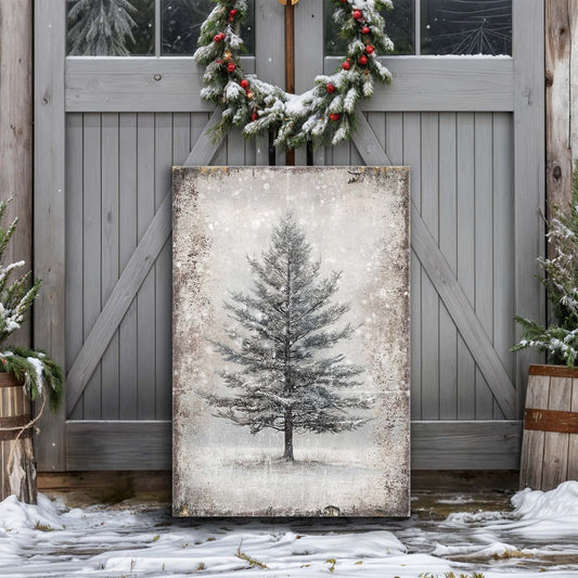 Vintage Christmas Tree Wall Art II  | Tailored Canvases