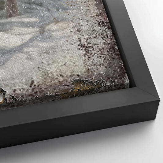 Save 33% When You Add A Frame To Your 36x24 Vintage Winter Deer Christmas Wall Art III Canvas Now