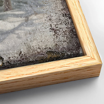 Save 33% When You Add A Frame To Your 36x24 Vintage Winter Deer Christmas Wall Art III Canvas Now