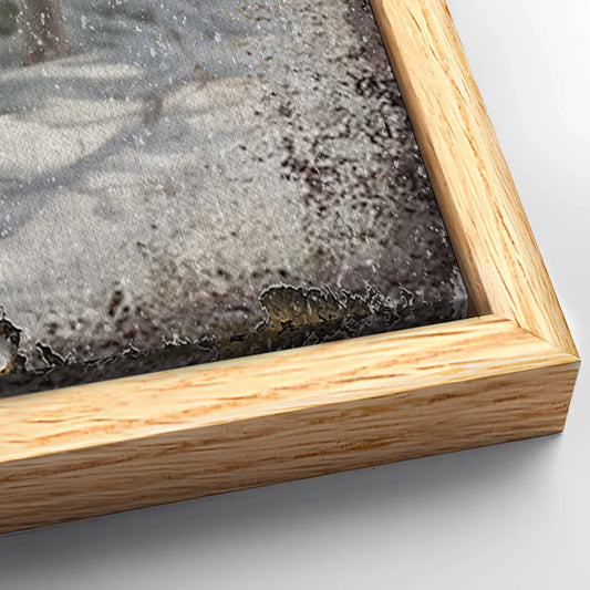 Save 33% When You Add A Frame To Your 36x24 Vintage Winter Deer Christmas Wall Art III Canvas Now