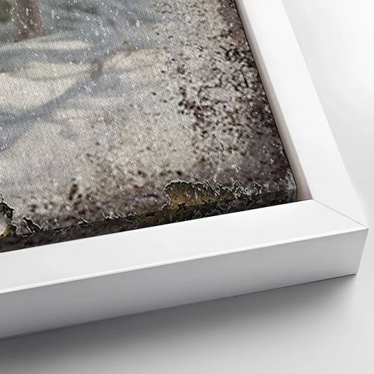 Save 33% When You Add A Frame To Your 36x24 Vintage Winter Deer Christmas Wall Art III Canvas Now