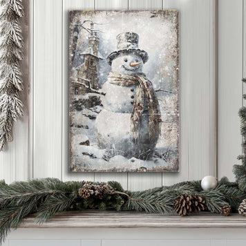 Vintage Snowman Christmas Wall Art II