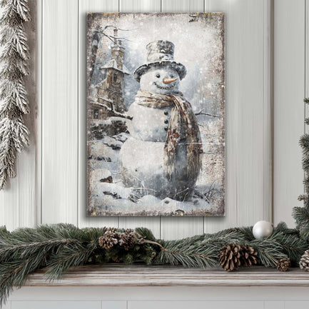 Vintage Snowman Christmas Wall Art II | Tailored Canvases