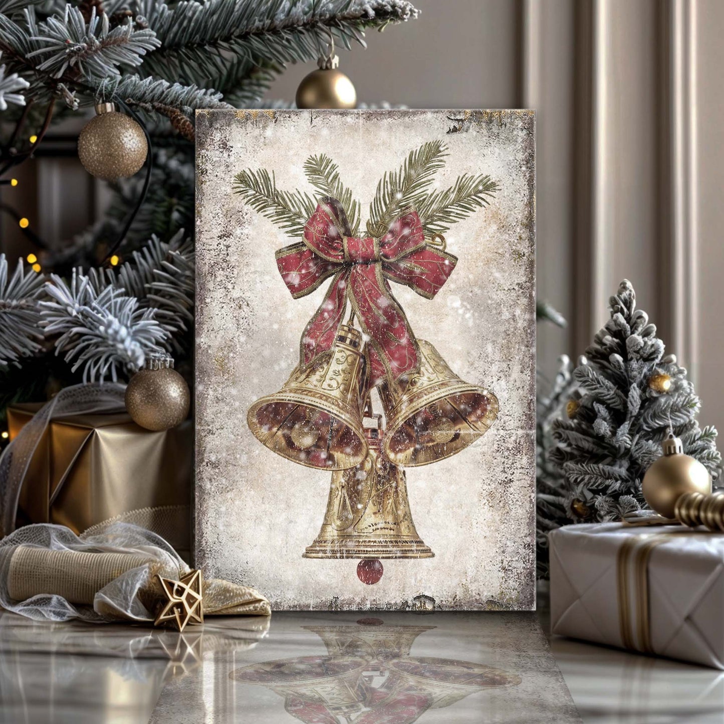 Vintage Christmas Bells Wall Art