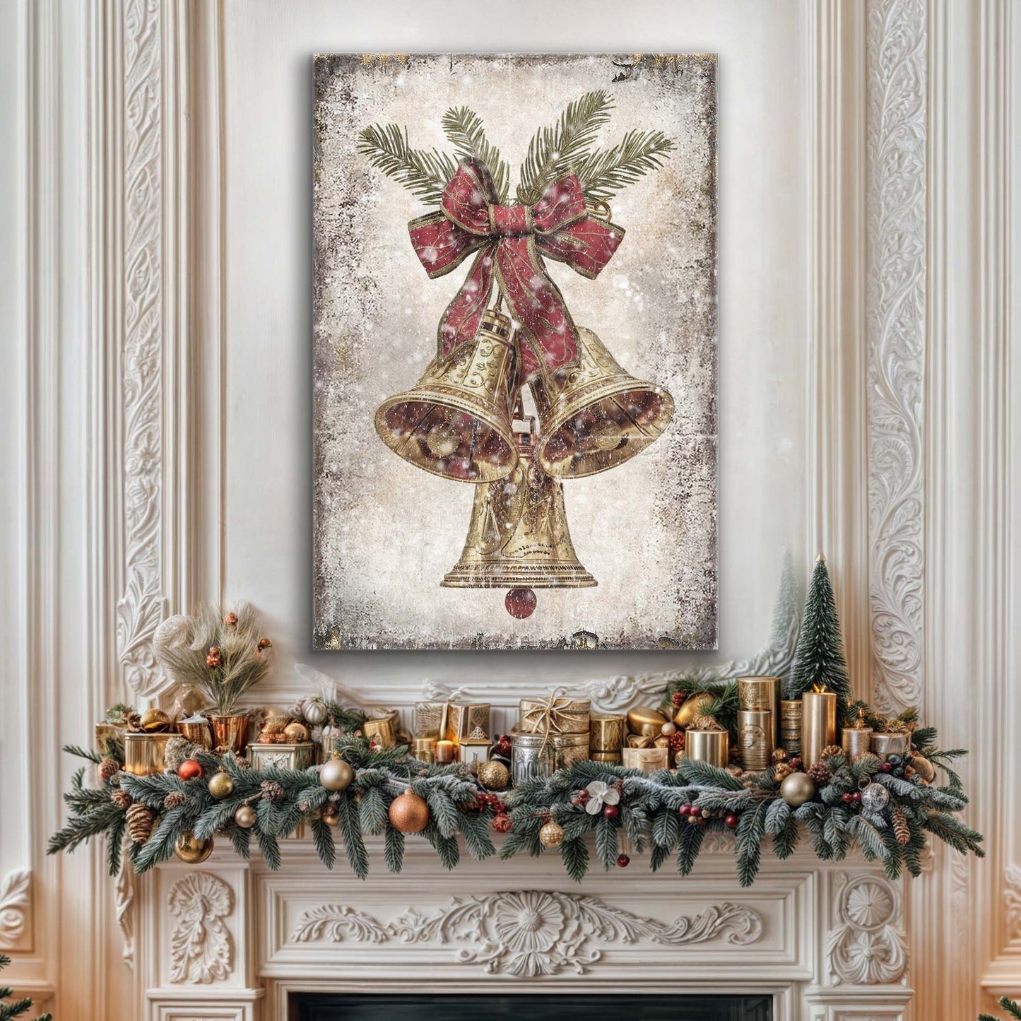 Vintage Christmas Bells Wall Art