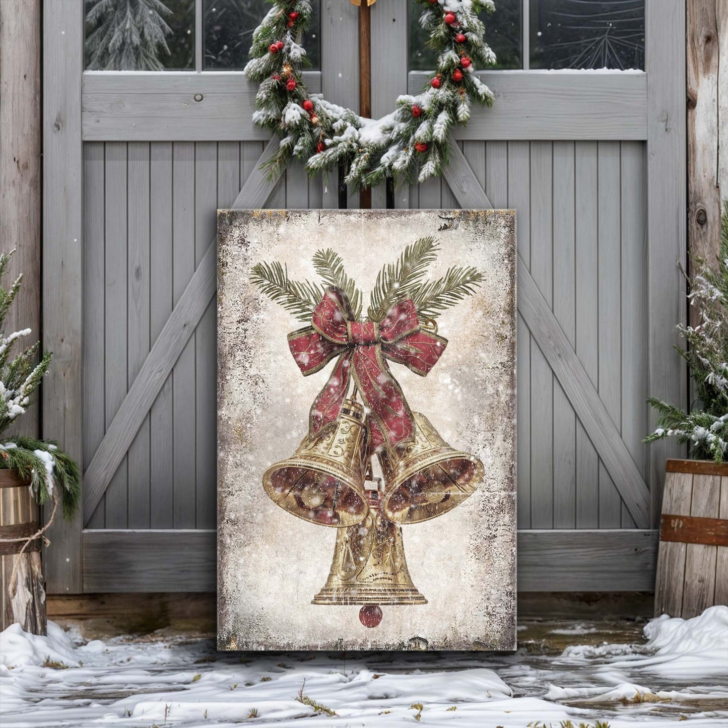 Vintage Christmas Bells Wall Art