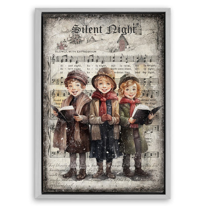 Save 33% When You Add A Frame To Your 24x16 Vintage Christmas Carolers Wall Art III Canvas Now