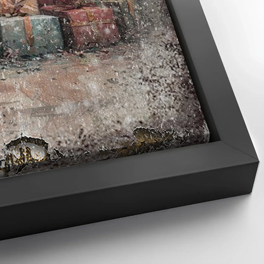 Save 33% When You Add A Frame To Your 36x24 Vintage Christmas Tree With Gifts Wall Art Canvas Now