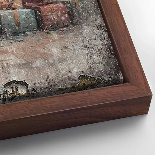 Save 33% When You Add A Frame To Your 36x24 Vintage Christmas Tree With Gifts Wall Art Canvas Now