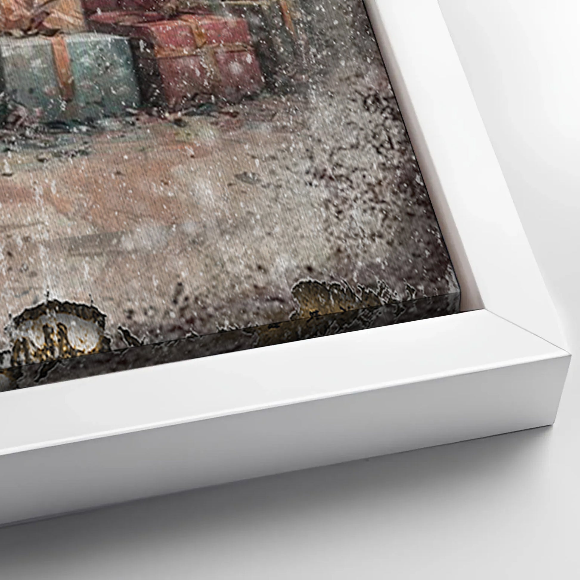 Save 33% When You Add A Frame To Your 36x24 Vintage Christmas Tree With Gifts Wall Art Canvas Now