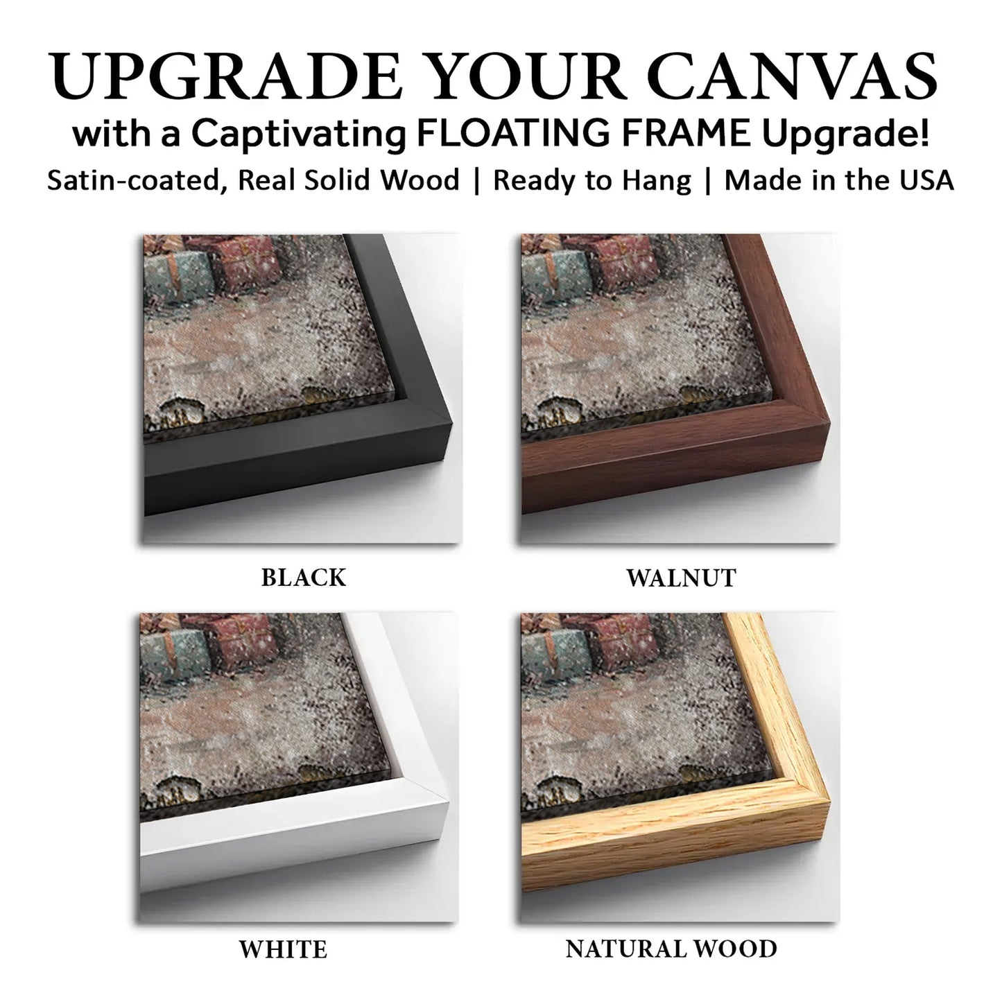 Save 33% When You Add A Frame To Your 36x24 Vintage Christmas Tree With Gifts Wall Art Canvas Now