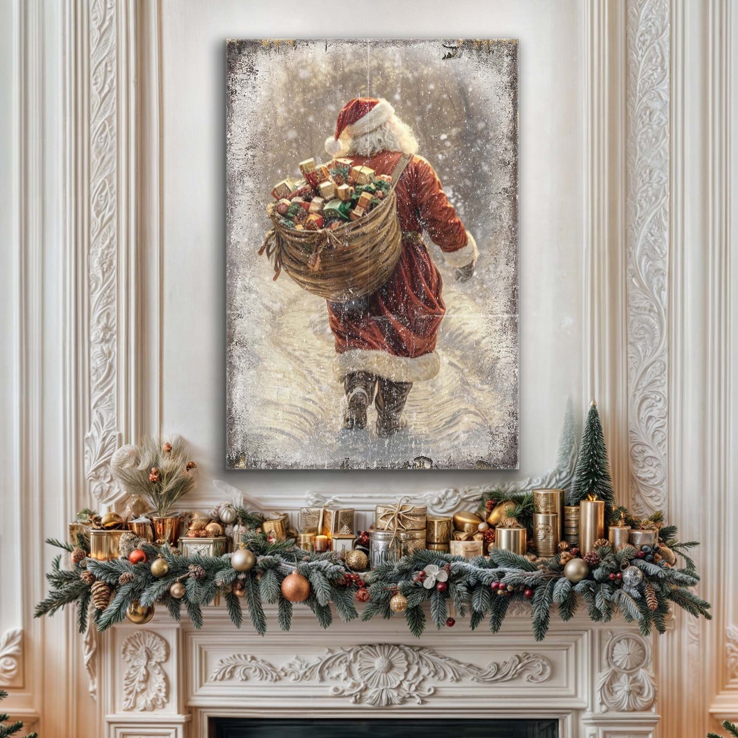 Vintage Christmas Santa Claus Wall Art II