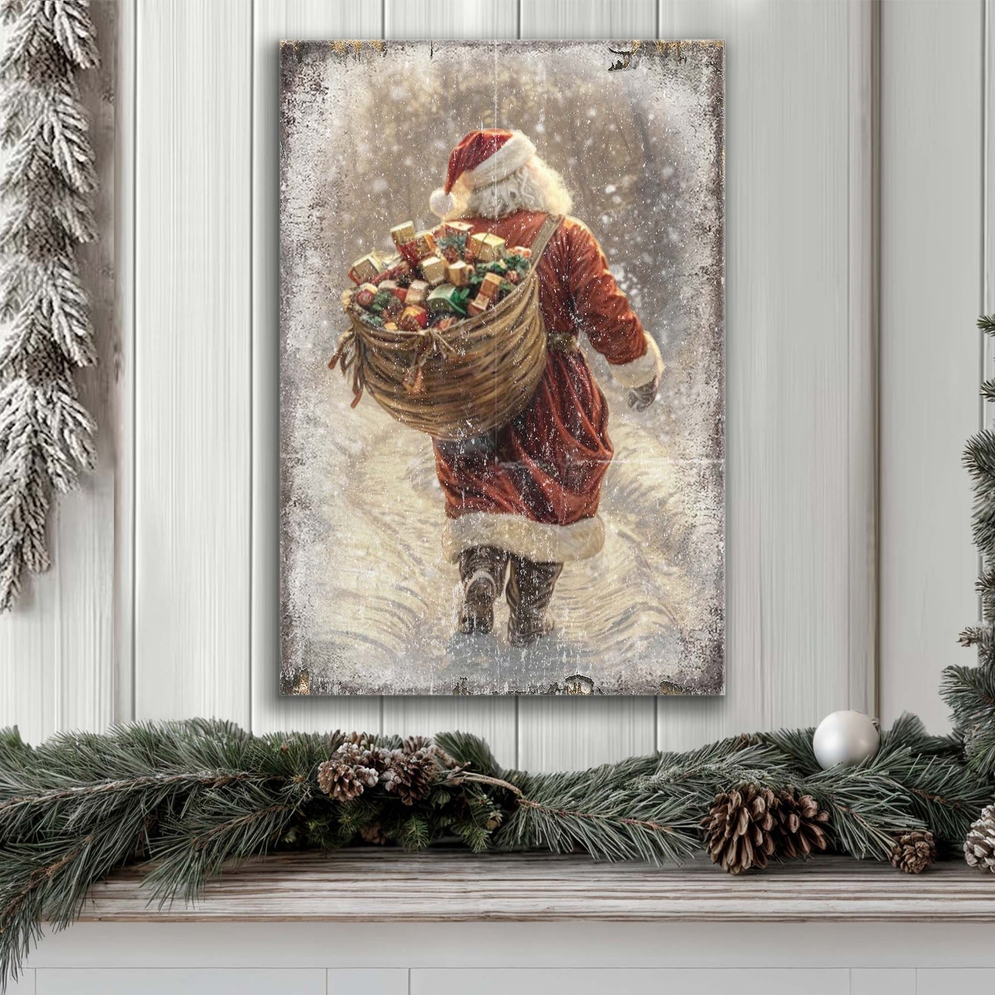 Vintage Christmas Santa Claus Wall Art II