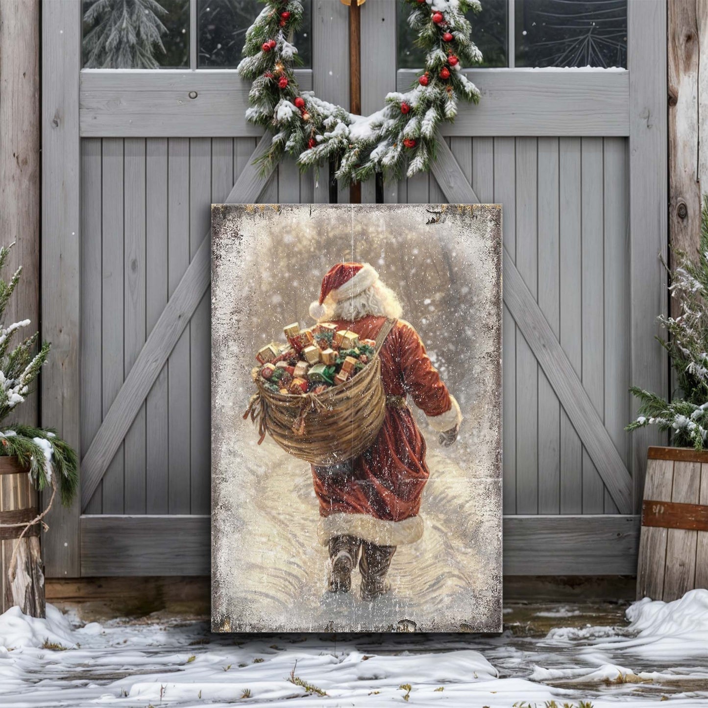 Vintage Christmas Santa Claus Wall Art II