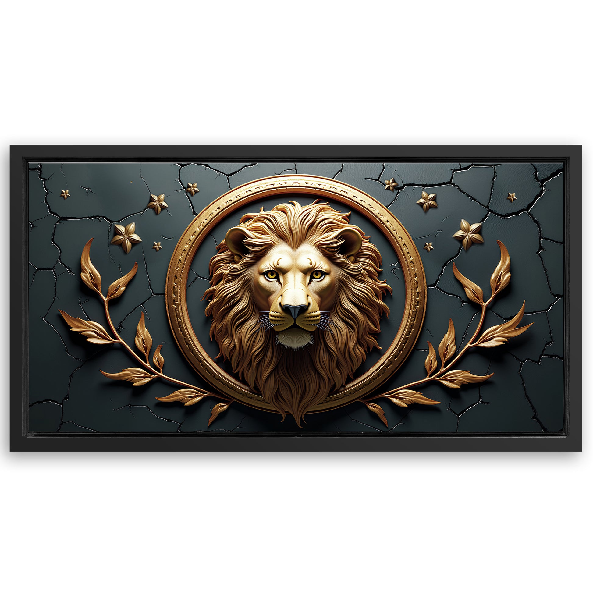 Save 33% When You Add A Frame To Your 20x10 3D Majestic Lion Wall Art Canvas Now