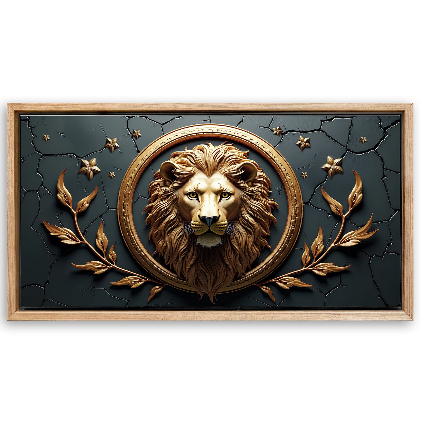 Save 33% When You Add A Frame To Your 48x24 3D Majestic Lion Wall Art Canvas Now