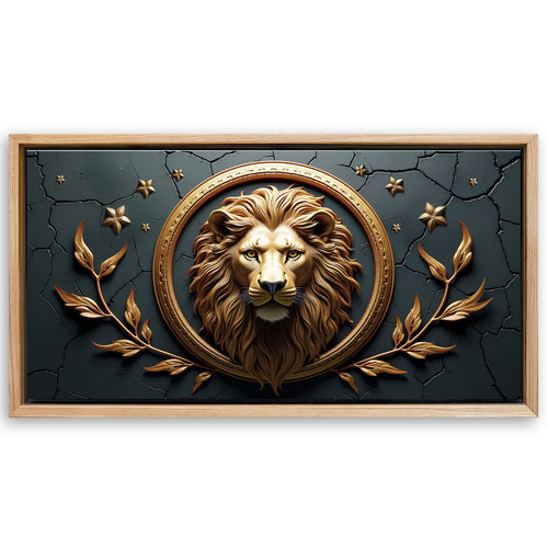 Save 33% When You Add A Frame To Your 48x24 3D Majestic Lion Wall Art Canvas Now