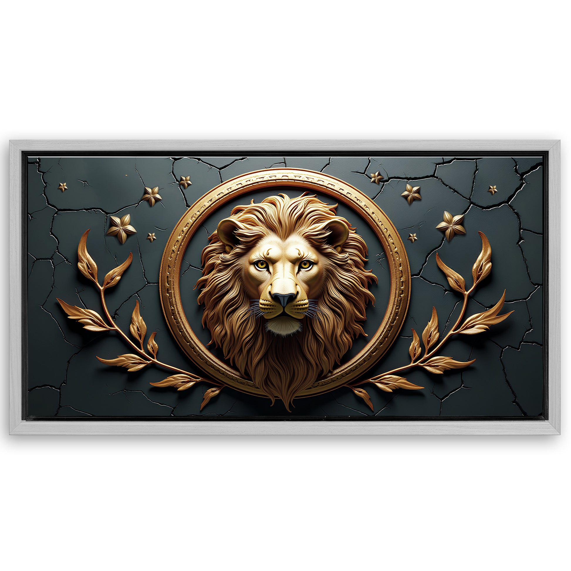 Save 33% When You Add A Frame To Your 48x24 3D Majestic Lion Wall Art Canvas Now