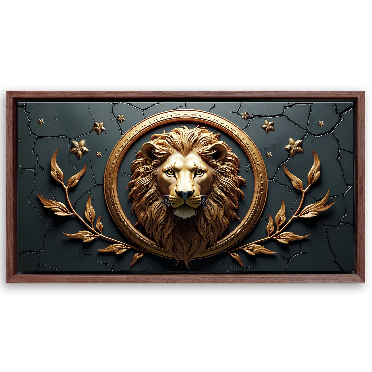 Save 33% When You Add A Frame To Your 20x10 3D Majestic Lion Wall Art Canvas Now