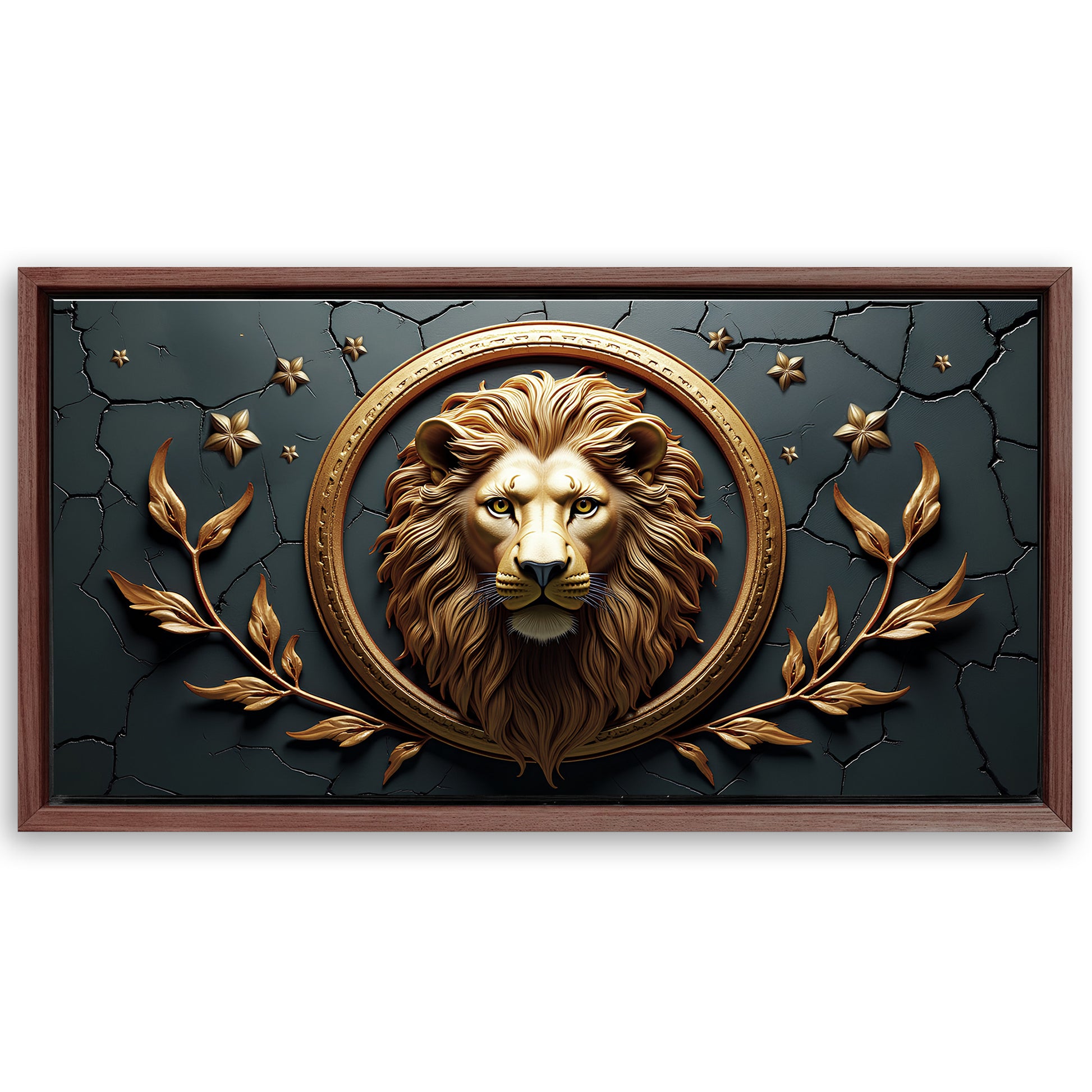 Save 33% When You Add A Frame To Your 20x10 3D Majestic Lion Wall Art Canvas Now