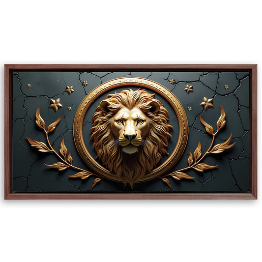 Save 33% When You Add A Frame To Your 20x10 3D Majestic Lion Wall Art Canvas Now