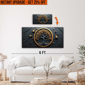 Upgrade Your 10x20 Inches '3D Celtic Tree of Life Wall Art IV' To 24x48 Inches Canvas