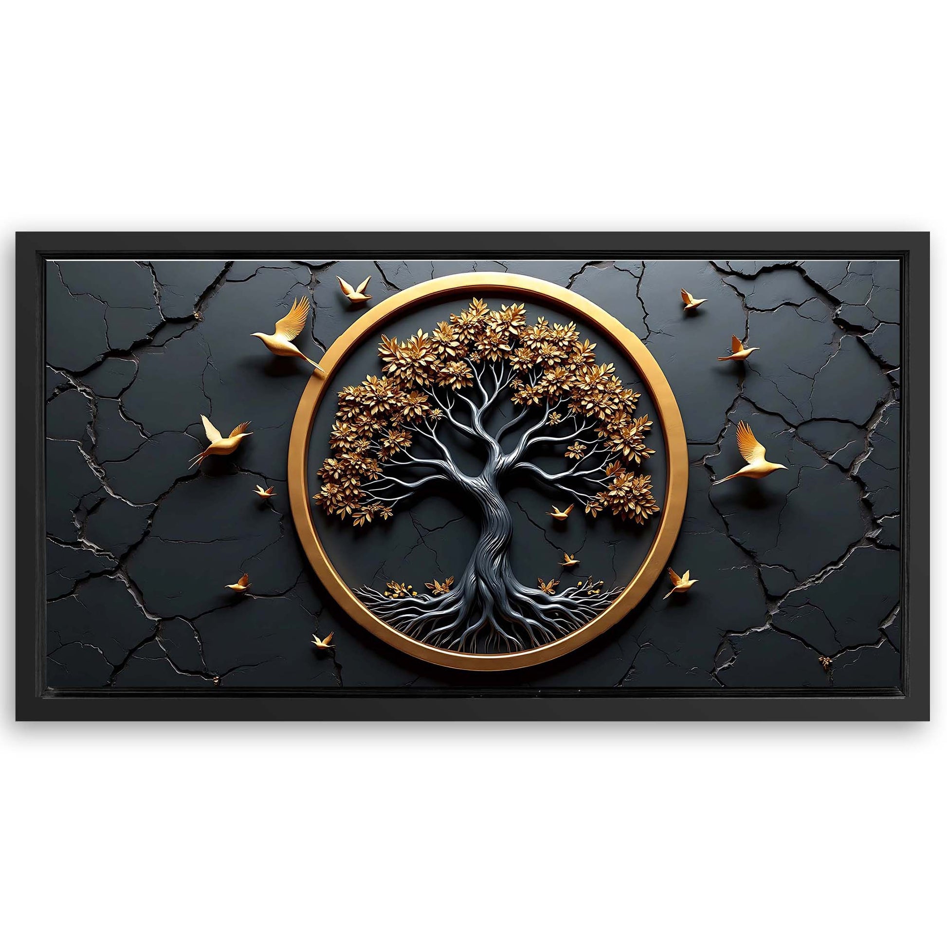 Save 33% When You Add A Frame To Your 48x24 3D Celtic Tree of Life Wall Art IV Canvas Now