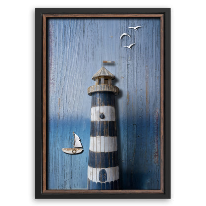 Save 33% When You Add A Frame To Your 36x24 Wooden Lighthouse Coastal Wall Art III Canvas Now