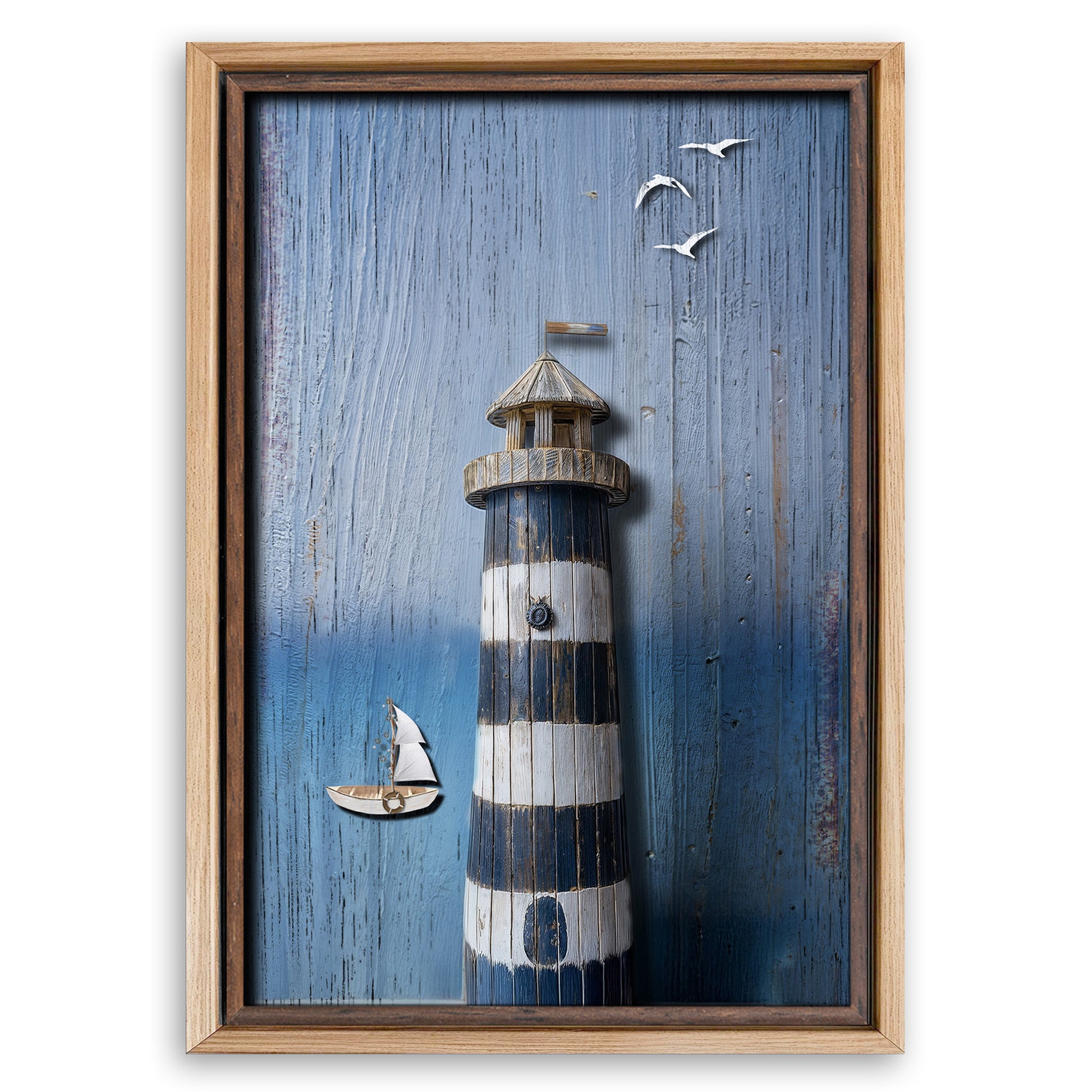 Save 33% When You Add A Frame To Your 36x24 Wooden Lighthouse Coastal Wall Art III Canvas Now