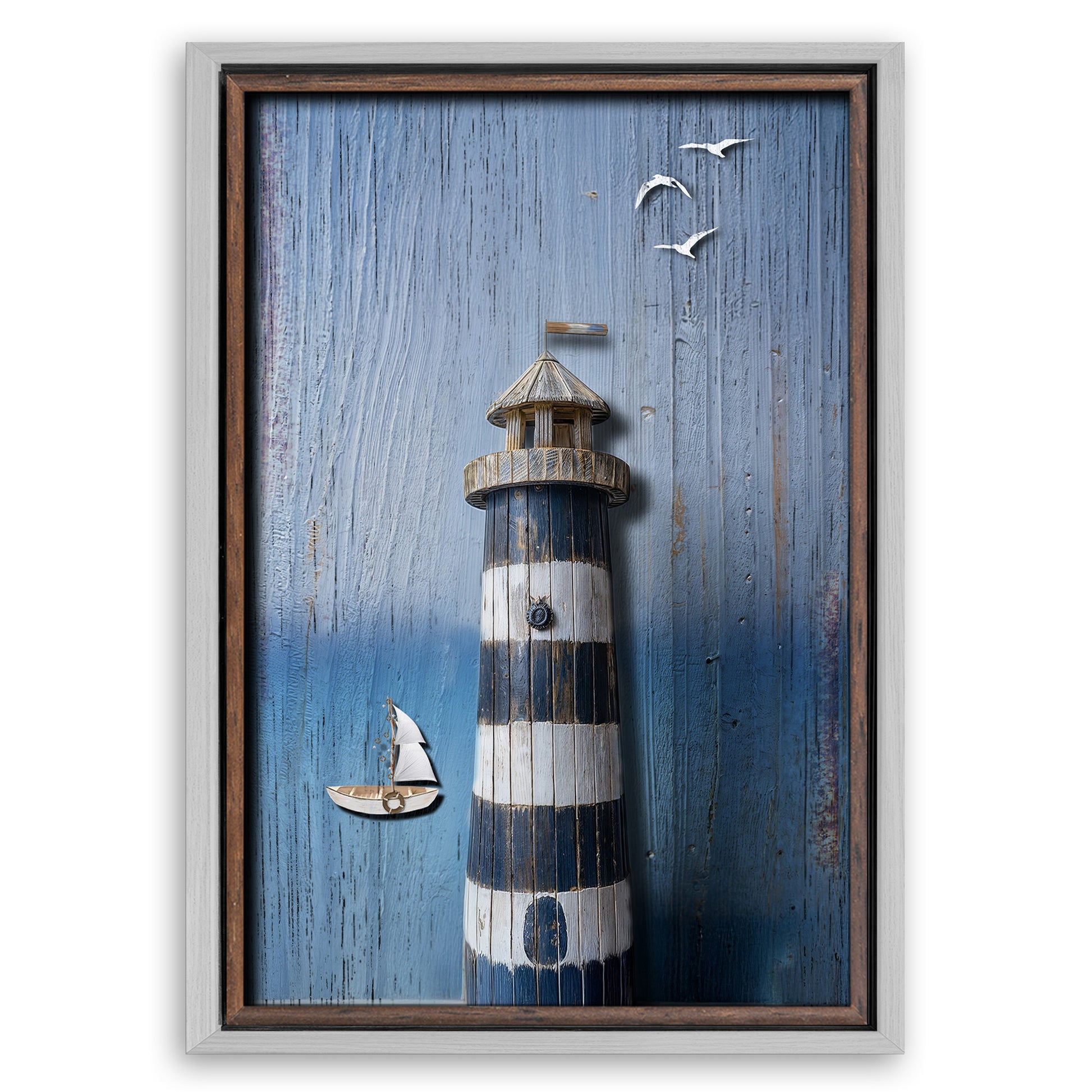 Save 33% When You Add A Frame To Your 36x24 Wooden Lighthouse Coastal Wall Art III Canvas Now