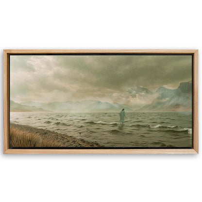 Save 33% When You Add A Frame To Your 48x24 Walking On Water Faith Wall Art Canvas Now