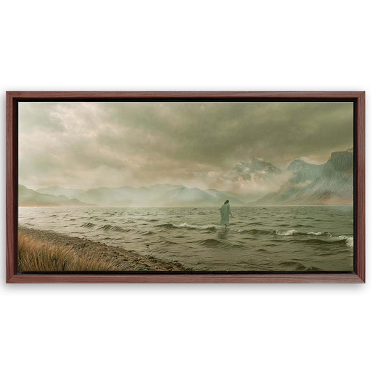 Save 33% When You Add A Frame To Your 20x10 Walking On Water Faith Wall Art Canvas Now