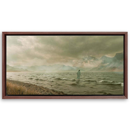 Save 33% When You Add A Frame To Your 48x24 Walking On Water Faith Wall Art Canvas Now