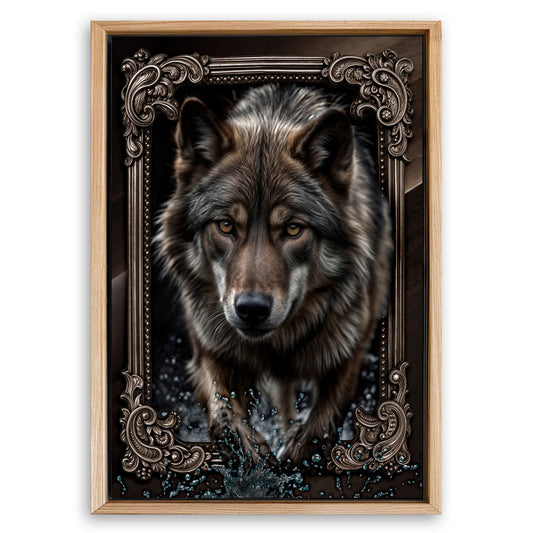 Save 33% When You Add A Frame To Your 36x24 3D Wolf Wall Art II Canvas Now