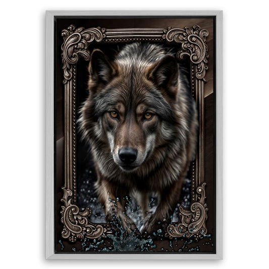 Save 33% When You Add A Frame To Your 18x12 3D Wolf Wall Art II Canvas Now