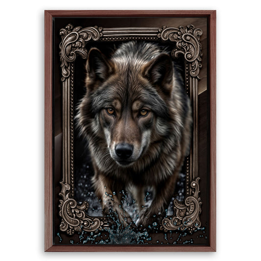Save 33% When You Add A Frame To Your 18x12 3D Wolf Wall Art II Canvas Now