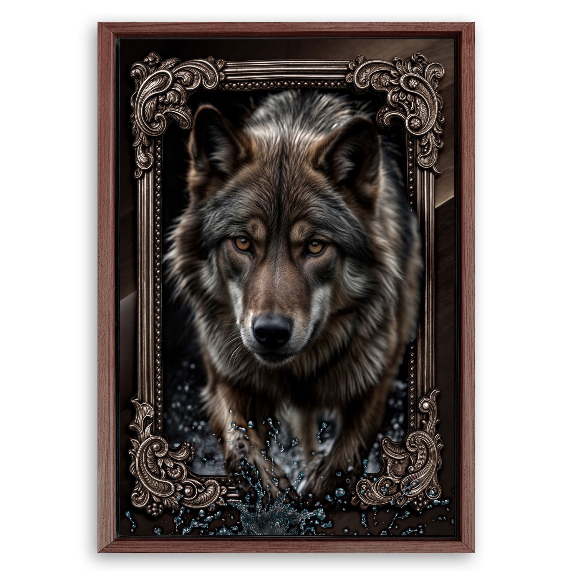 Save 33% When You Add A Frame To Your 36x24 3D Wolf Wall Art II Canvas Now